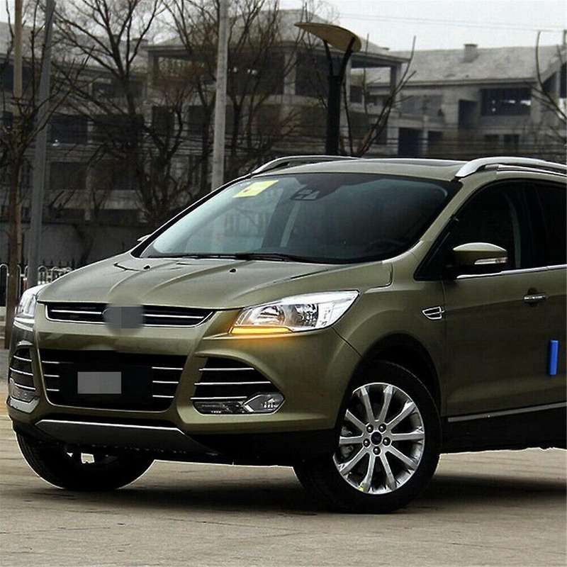 1 Pair LED DRL Daytime Running Lights with Turning Signal Lamps Waterproof for Kuga Escape 2013-2016