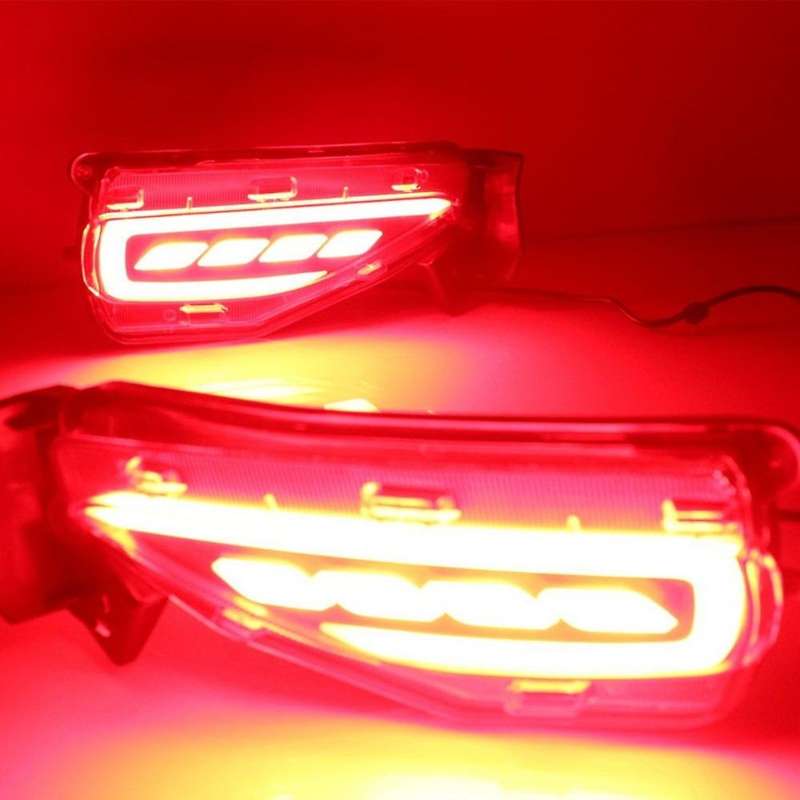 1 Pair Led Light Guide Brake Lights Night Driving Lights Turn Signal Light for Fortuner 2016-2019, S