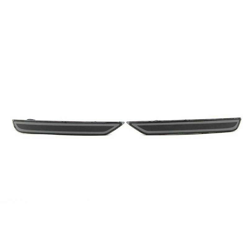 1 Pair LED Rear Bumper Reflector Tail Light for 2008-2019 Driving Brake Signal Fog Lamp Black Lens
