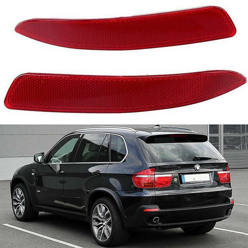 1 Pair Left & Right Rear Bumper Reflector Sticker Cover for- E70 X5 2007-2013 63217158949 632171589