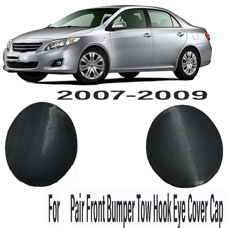 1 Pair Left & Right Front Bumper Tow Hook Cover Cap 52128-02910 Black Plastic Fit for 2007-2009