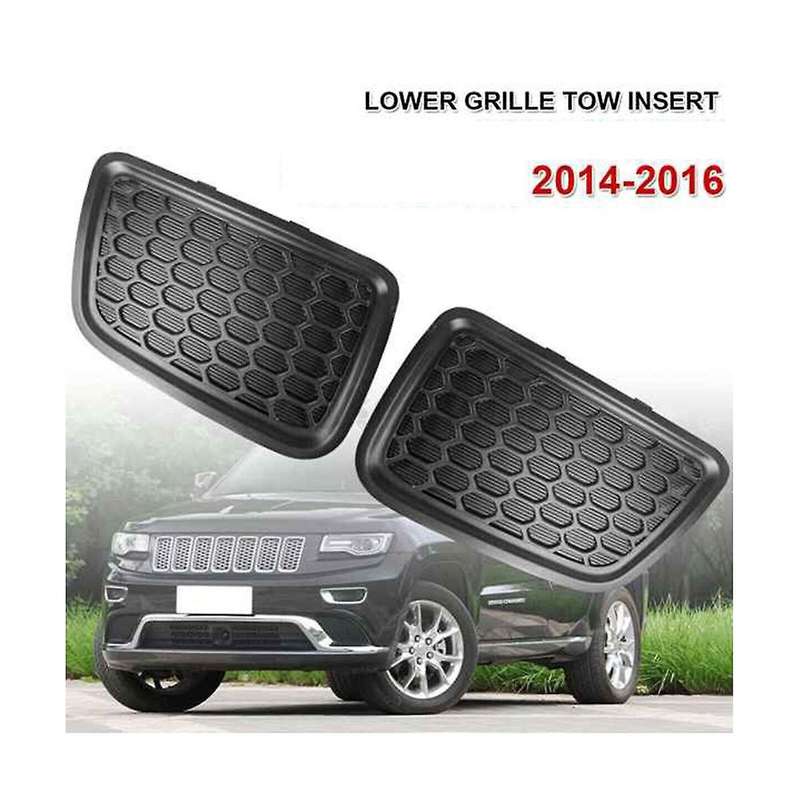 1 Pair LH+RH Front Lower Grille Tow Hook Cover Insert Bezel for Grand 2014-2016 68143099AC 68143098A