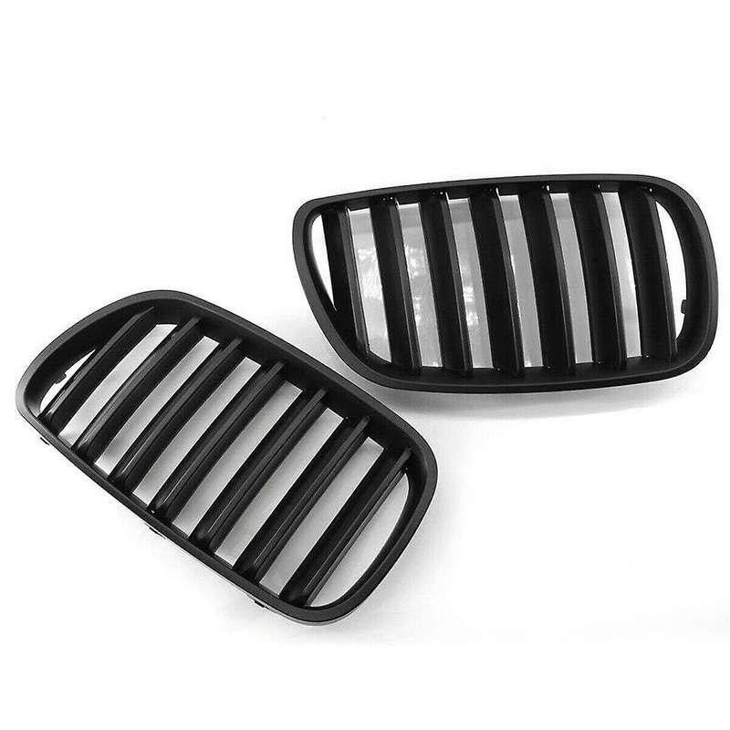 1 Pair Matte Black Front Grille Bumper Kidney Grille for E83 X3 Facelift 2007-2010