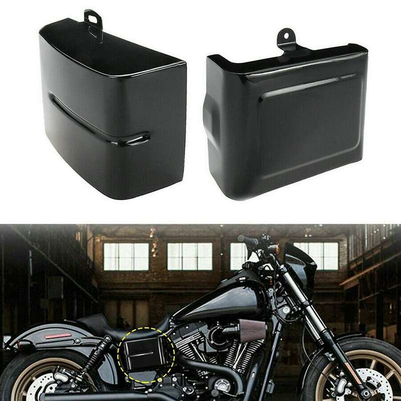 1 Pair Motorcycle Side Battery Cover Guard Frame Fits for Fat Super Glide Wide Glide Switchback 06-1