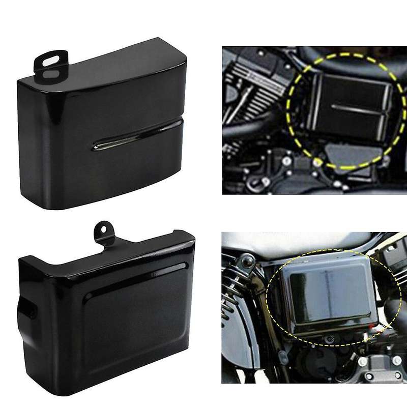 1 Pair Motorcycle Side Battery Cover Guard Frame Fits for Fat Super Glide Wide Glide Switchback 06-1