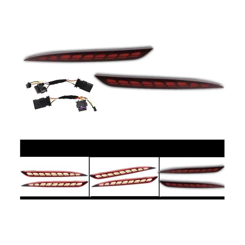 1 Pair New Dragon Scales Turning Light for Model Y Rear Bumper Light Rear Fog Light Retrofit Red Ca
