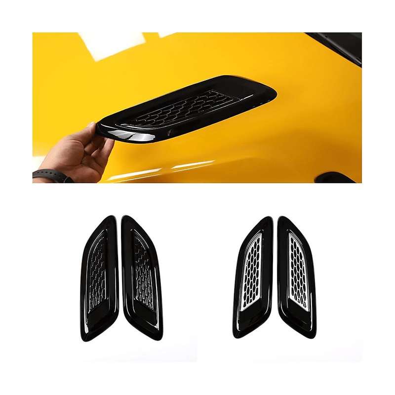 1 Pair New Car Engine Air Outlet Cover for Air Inlet Vent All Black Model Cover Plate Conversions
