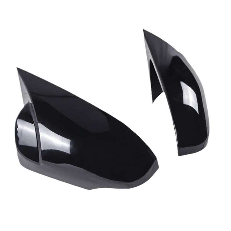 1 Pair of Bright Black Horn Rearview Mirror Housings Reversing Mirror Cover Stickers for 13-17 Part
