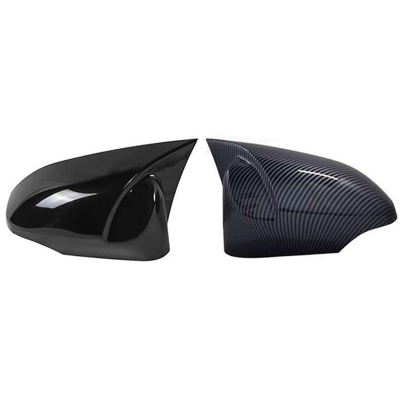 1 Pair of Carbon Fiber Horn Rearview Mirror Housings Reversing Mirror Cover Stickers for 13-17 Parts