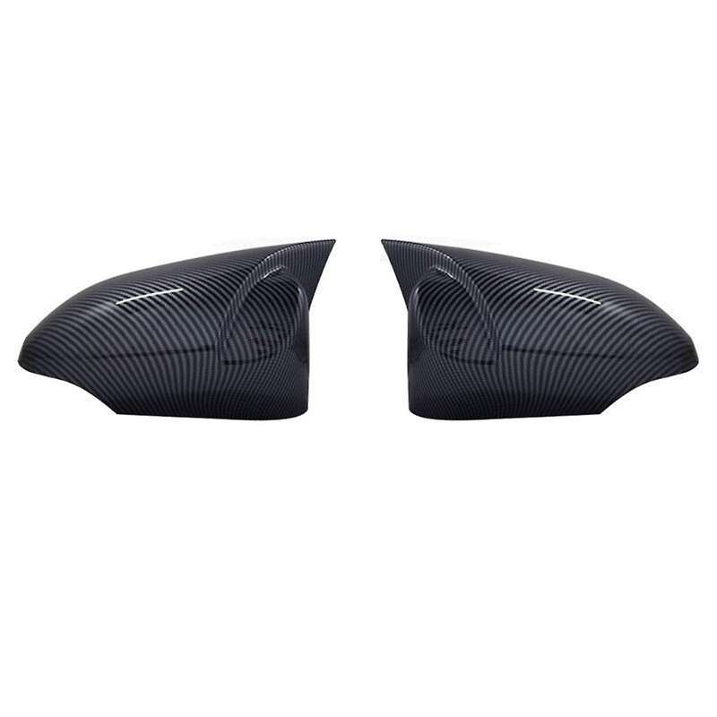 1 Pair of Carbon Fiber Horn Rearview Mirror Housings Reversing Mirror Cover Stickers for 13-17 Parts