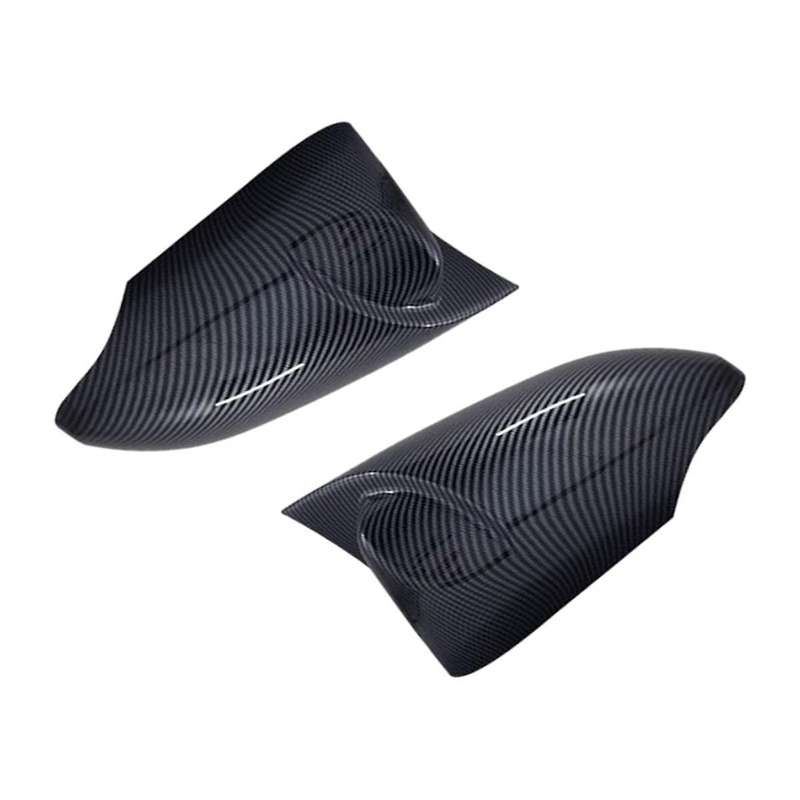 1 Pair of Carbon Fiber Horn Rearview Mirror Housings Reversing Mirror Cover Stickers for 13-17 Parts