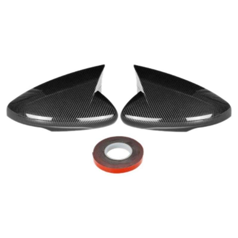 1 Pair of Carbon Fiber Rearview Mirror Housings for Electric Vehicle Mach-E 2021-2022 Horn Cover Mod