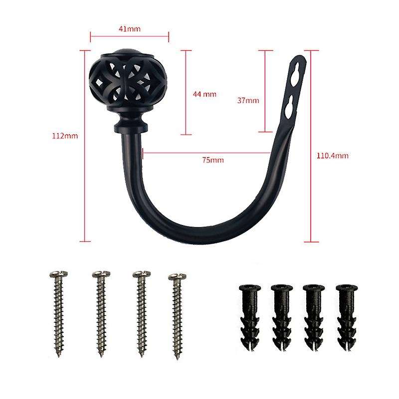 1 Pair of Metal Curtain Hooks - Retro Wall Mounted Curtain Hold Back Tiebacks Wall Hook Tassel Drape
