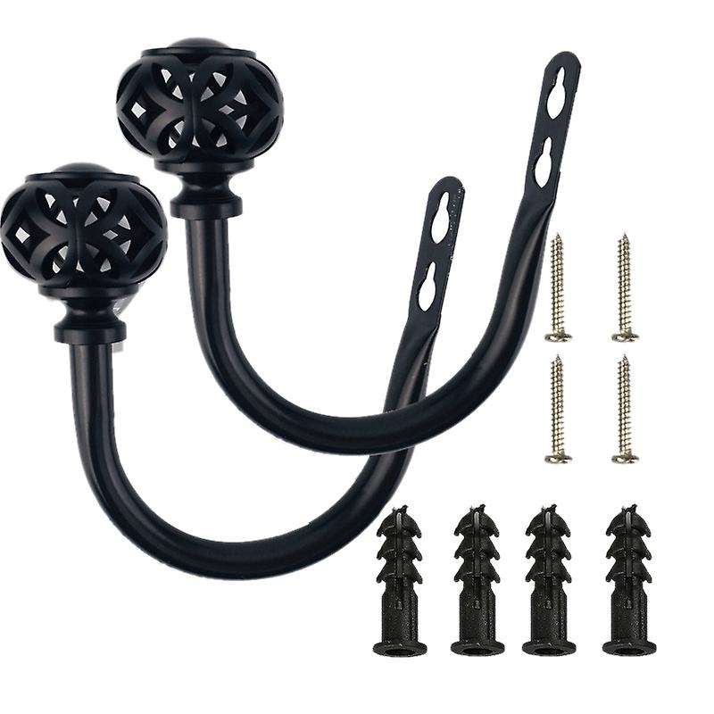 1 Pair of Metal Curtain Hooks - Retro Wall Mounted Curtain Hold Back Tiebacks Wall Hook Tassel Drape