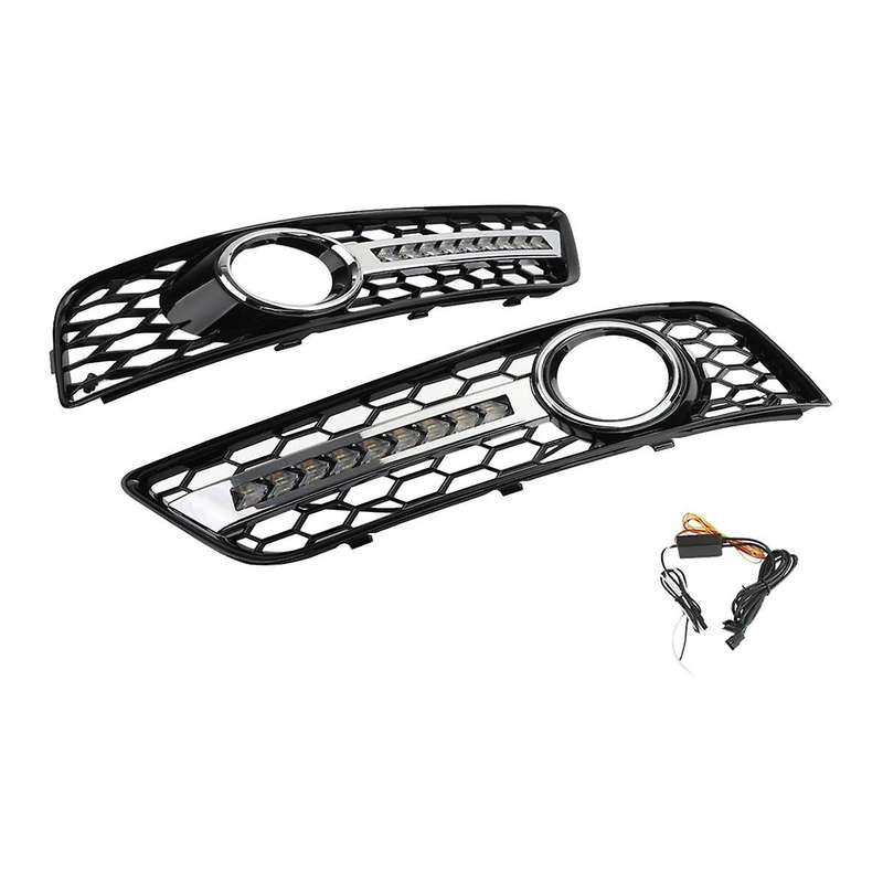 1 Pair of LED Daytime Running Lights Fog Light Frame Grille for A3 S3 RS3 Sports 07-12 Modification