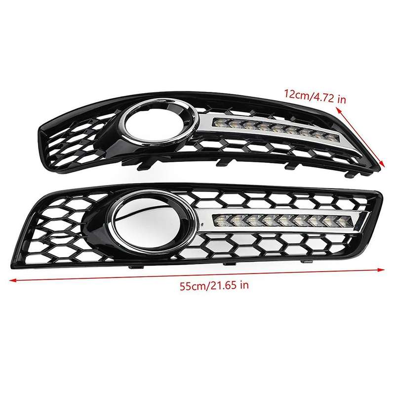 1 Pair of LED Daytime Running Lights Fog Light Frame Grille for A3 S3 RS3 Sports 07-12 Modification