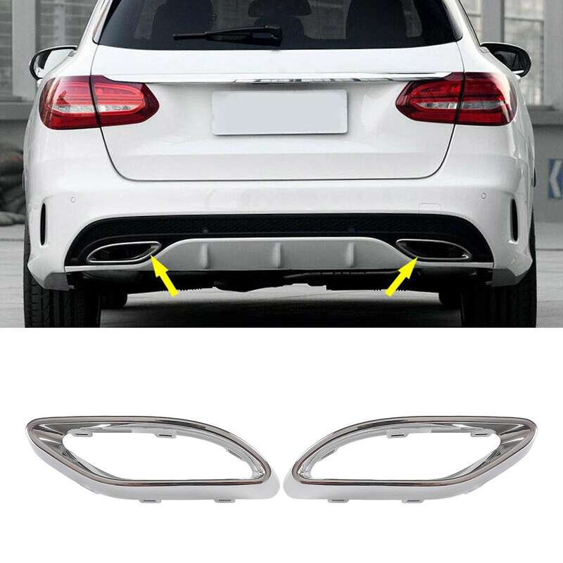 1 Pair Rear Exhaust Pipe Trim Bezel Fit for W177 a W238 E W205 C 2058852221,2058852321
