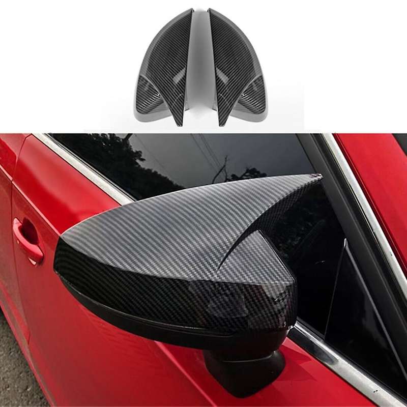 1 Pair Rear View Mirror Cover A3 Carbon Car Rearview Side Mirror Caps Add on Cover for - A3 8V S3 RS