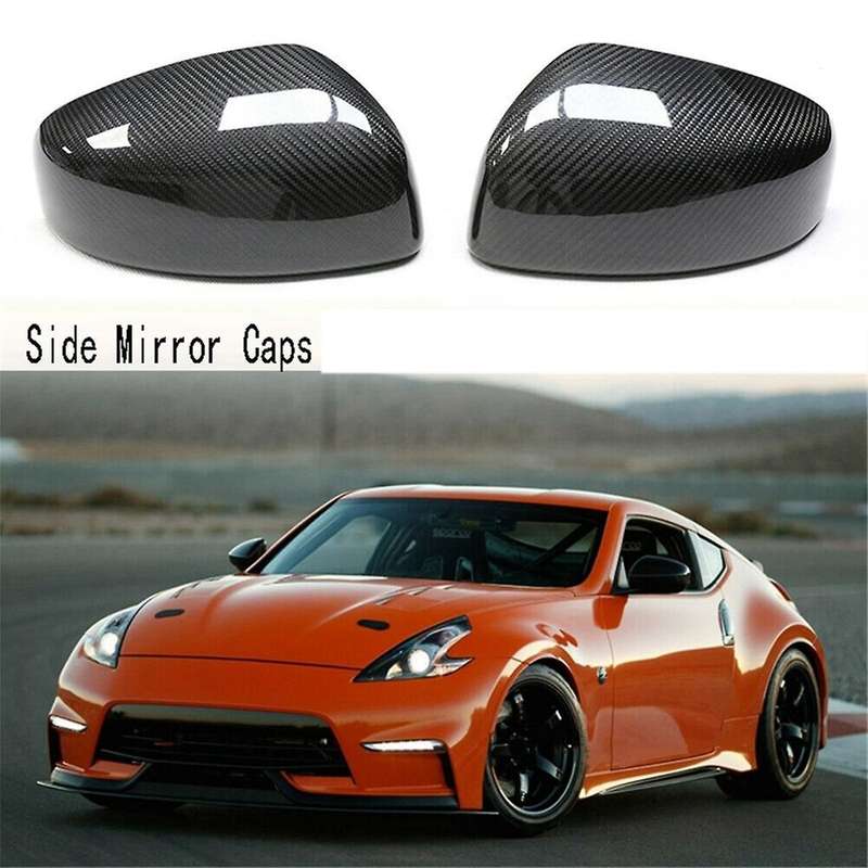 1 Pair Rearview Mirror Cover Carbon Fiber Side Mirror Caps for 370Z Z34 2009-2019