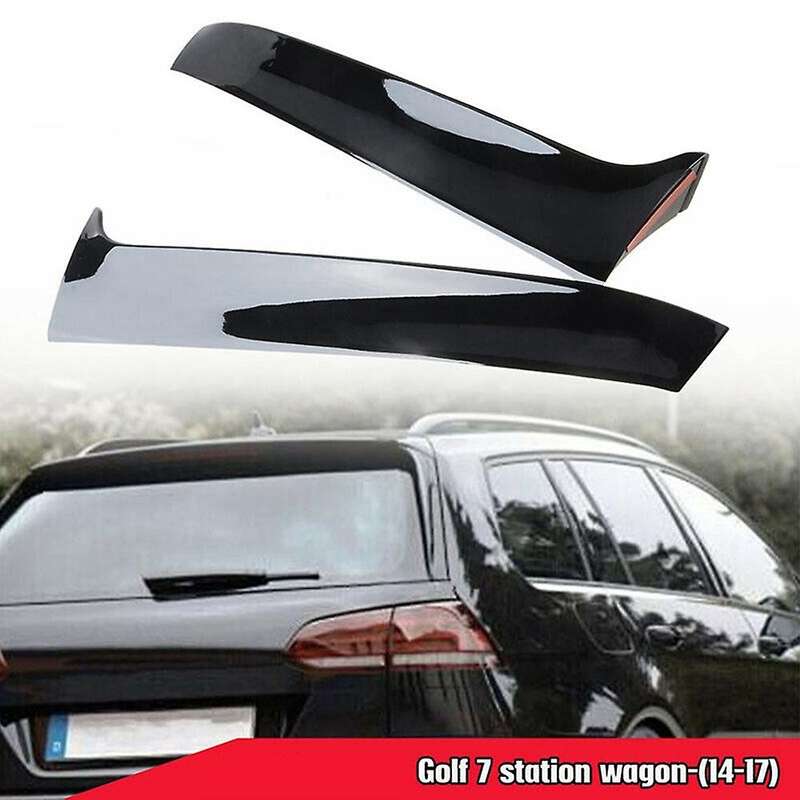 1 Pair Rear Window Side Spoiler Canard Splitter Gloss Black for-Golf 7 R Variant Wagon 2013 2014 201