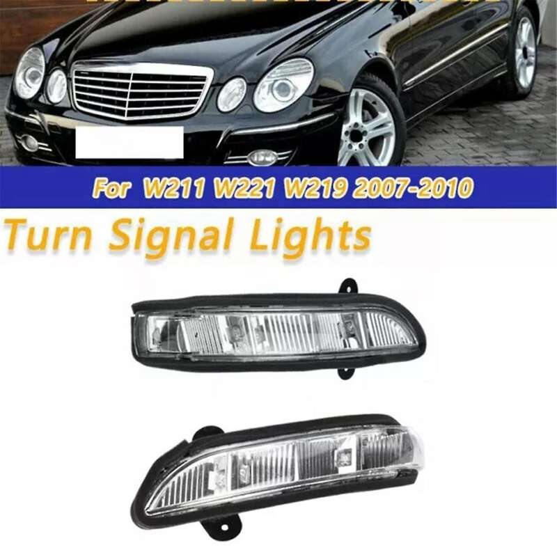 1 Pair Rearview Mirror Turn Side Lights Mirror Turn Signal Light for W211 W221 A2198200521 A21982006