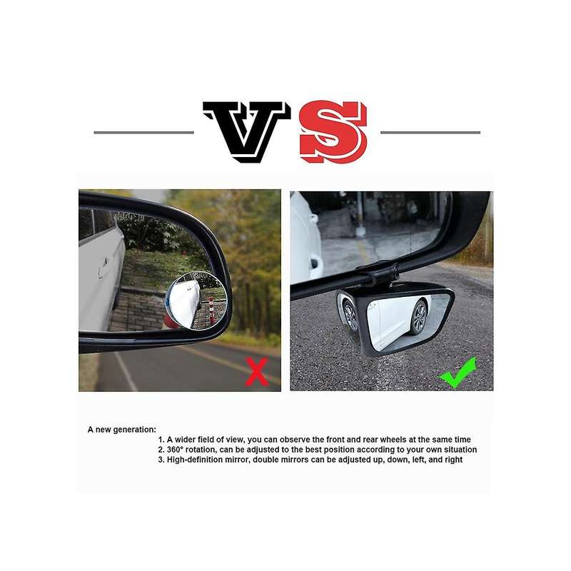1 Pair Side Mirror Blind Spot Wide Angle Mirror Reversing Mirror Rear View Mirror Car Exterior Wing