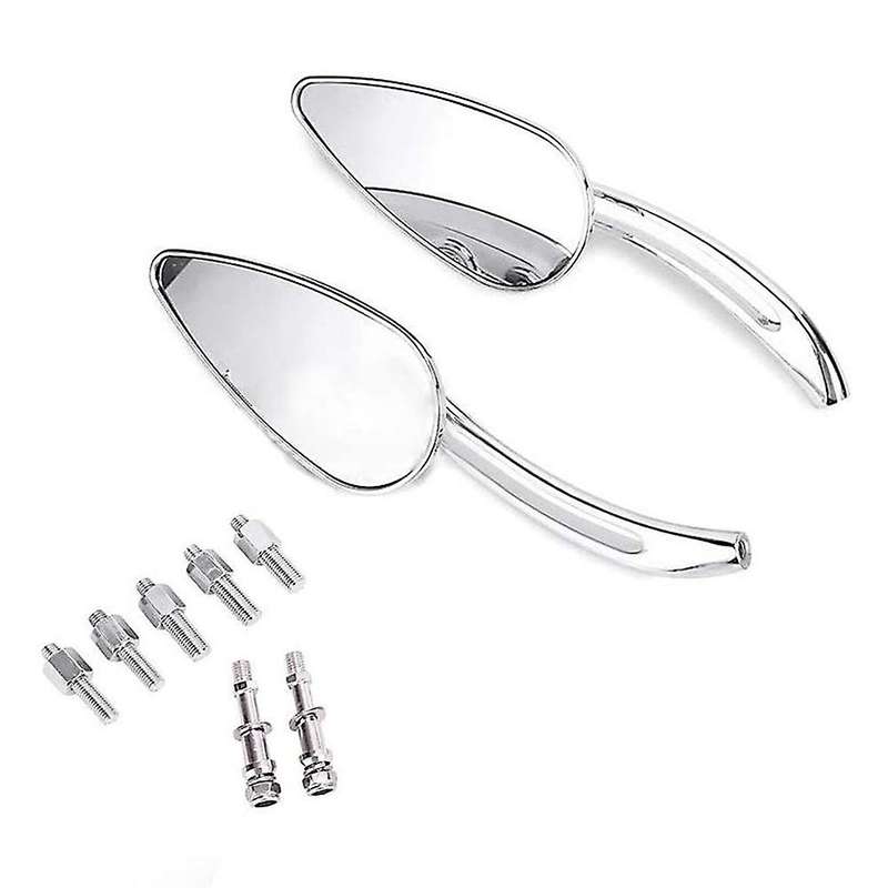 1 Pair Skull Rearview Mirrors Motorcycle Aluminum Side Rear View Mirror for Softail Cruiser