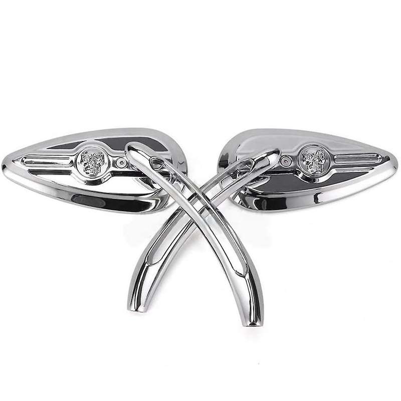 1 Pair Skull Rearview Mirrors Motorcycle Aluminum Side Rear View Mirror for Softail Cruiser