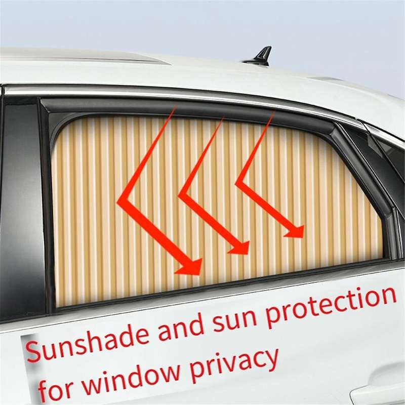 1 Pair Silver Front Car Sunshade Automatic Retractable Car Curtains Car Window Sun Protection for C