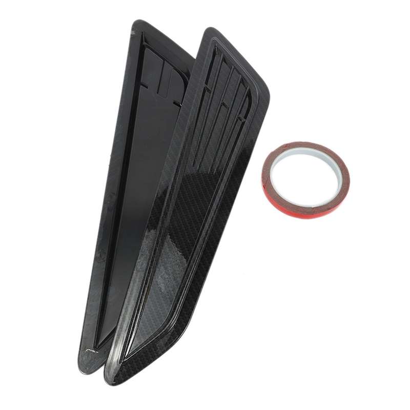 1 Pair Style Bonnet Hood Vent Scoop Covers for 2016-18 Hood Vent Scoop Covers Carbon Fiber Pattern