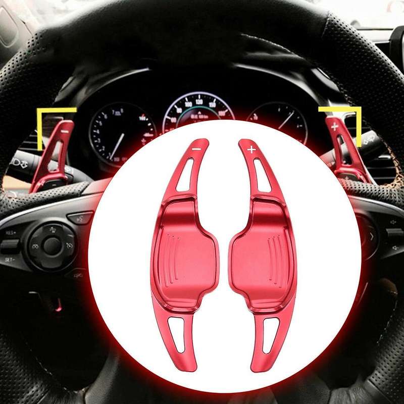 1 Pair Steering Wheel Shift Paddle Shifter Extension Cover Red for XT5 Regal