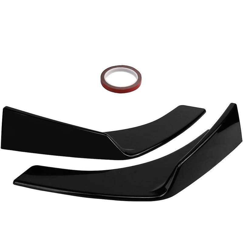 1 Pair Universal Car Front Bumper Lip Spoiler Splitters Winglets Flaps Cup Black