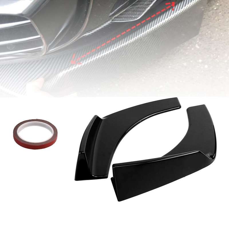 1 Pair Universal Car Front Bumper Lip Spoiler Splitters Winglets Flaps Cup Black