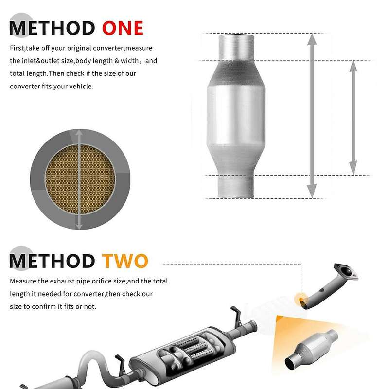 1 Pair Universal 2Inch Inlet/Outlet Catalytic Converter