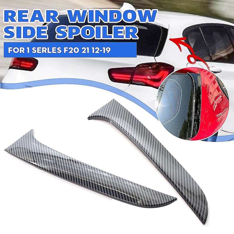 1 Pair Vertical Rear Side Window Canard Spoiler Air Splitter for - 1 Series F20 2012 2013-2019 Carbo