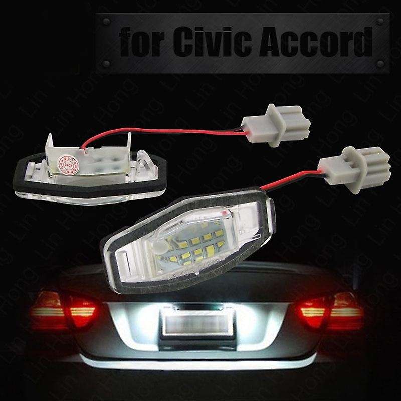 1 Pair White LED License Plate Light for Accord 34100S84A01 34100S0A013 Car Accessories