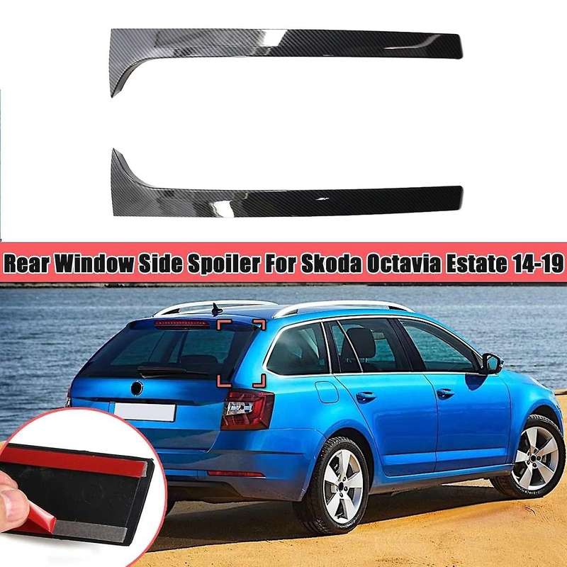 1 Pair Vertical Rear Side Window Canard Spoiler Air Splitter for Estate 2014-2019 Carbon Fiber Style