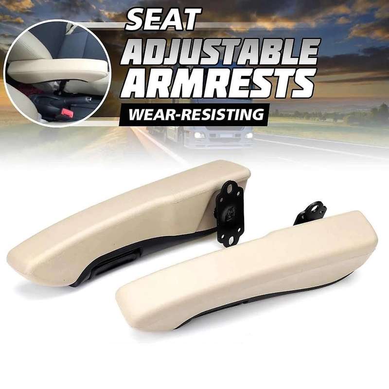 1 Pair Universal Car RV Bus Adjustable Seat Armrest Handrest Hand Holder Beige for Truck Trailer Car