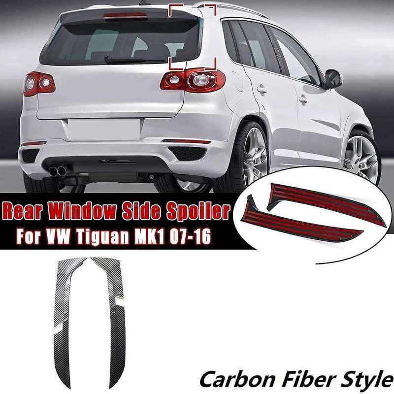 1 Pair Vertical Rear Side Window Canard Spoiler Air Splitter for MK1 2007-2016 Carbon Fiber Style