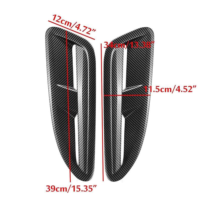 1 Pair XKR Style Universal Car Carbon Fiber Front Hoods Bonnet Vents Air Outlet Cover Trim for XKR X