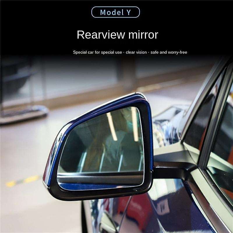1 Pair White Side Rearview Mirror Lens for Tesla Model Y 2019-2022