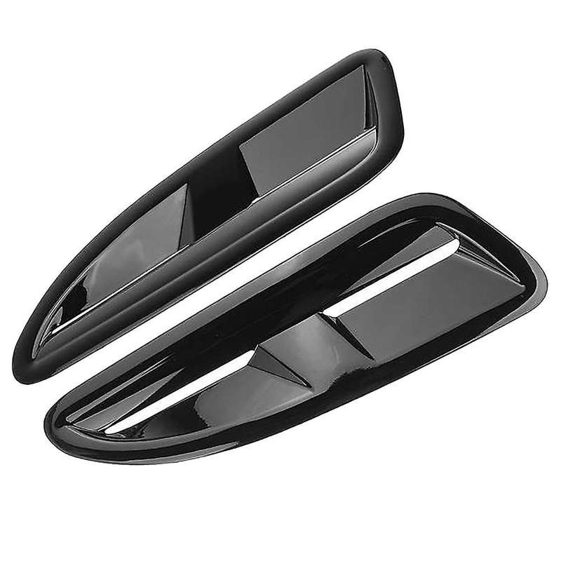 1 Pair XKR Style Universal Car Bright Black Front Hoods Bonnet Vents Air Outlet Cover Trim for XKR X