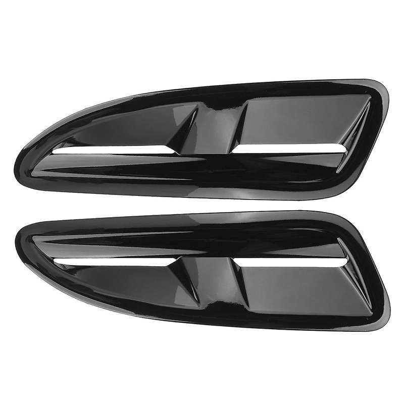 1 Pair XKR Style Universal Car Bright Black Front Hoods Bonnet Vents Air Outlet Cover Trim for XKR X