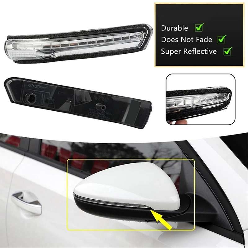 1 Pair Wing Mirror Indicator Turn Signal Lamp LED Side Mirror Repeater Lamp for 12-16 87614-A7000 87