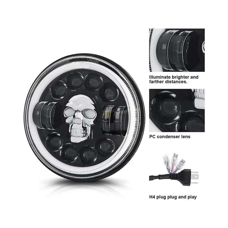 1 Pc New 7inch Led Headlights for Wrangler Off-road Vehicle Headlight Conversions 60w Headlights