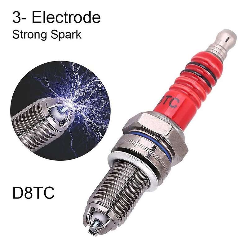 1 Pcs 3-Electrode Spark Plug D8TC Compatible 125Cc 150Cc 200Cc 250Cc Motorcycle Scooter ATV Quads