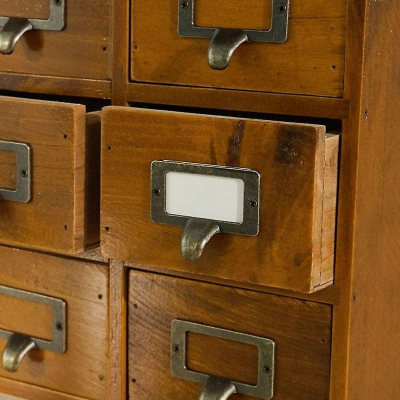 1 PCS 9 Lattice Desktop Drawer Storage Box Wooden Retro Storage Cabinet Living Room Decoration Drawe