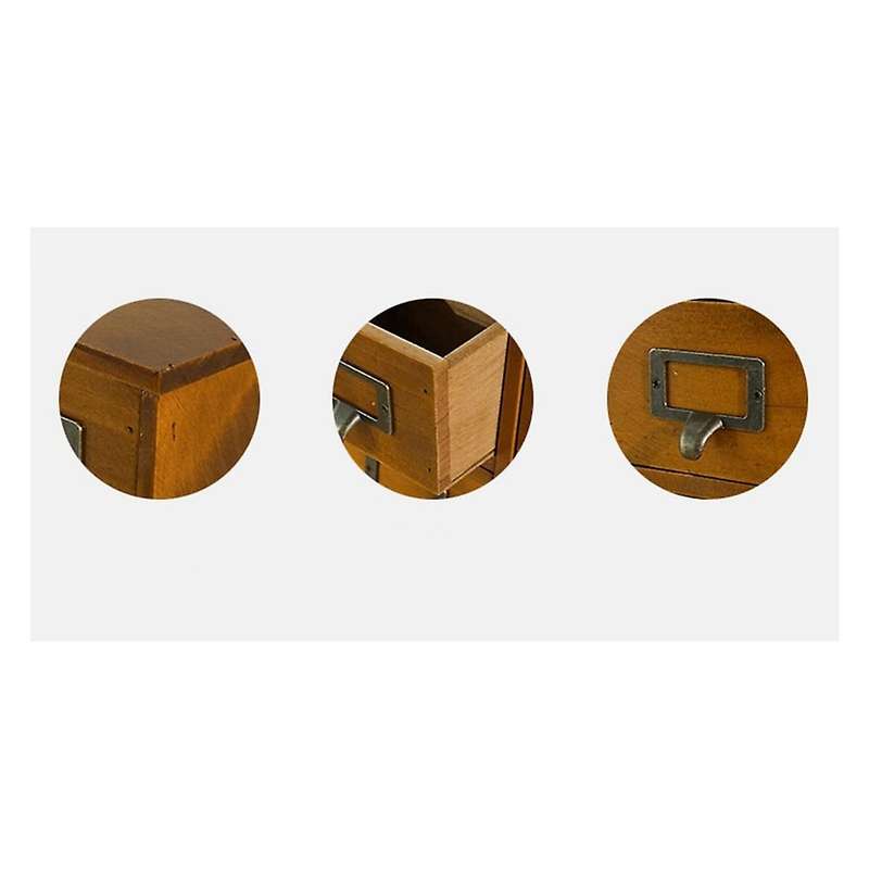 1 PCS 9 Lattice Desktop Drawer Storage Box Wooden Retro Storage Cabinet Living Room Decoration Drawe