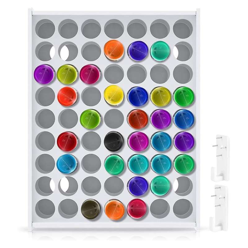 1 Pcs 63 Holes Craft Paint Storage Organizer Vertical Paint Rack Stand Wall Mounted Paint Organizers