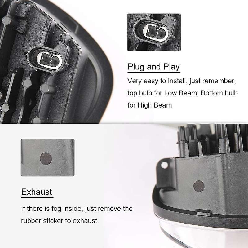 1 Pcs Black Motorcycle LED Headlight with High 60W Low 40W Beam for Victory Country Vegas
